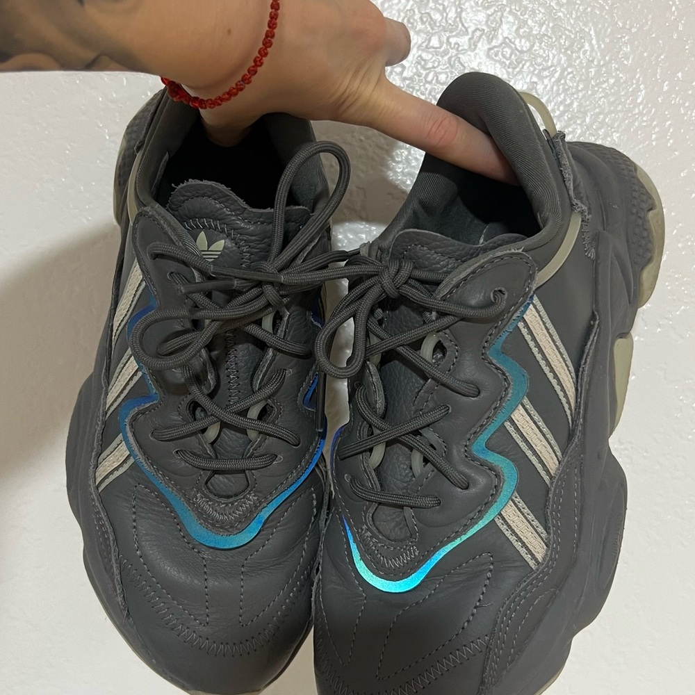 Adidas Black Sneakers with Blue Highlights